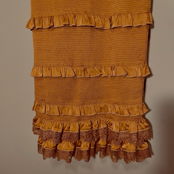 V. Chapman Mustard Ruffle Dress - Picture 5 of 14